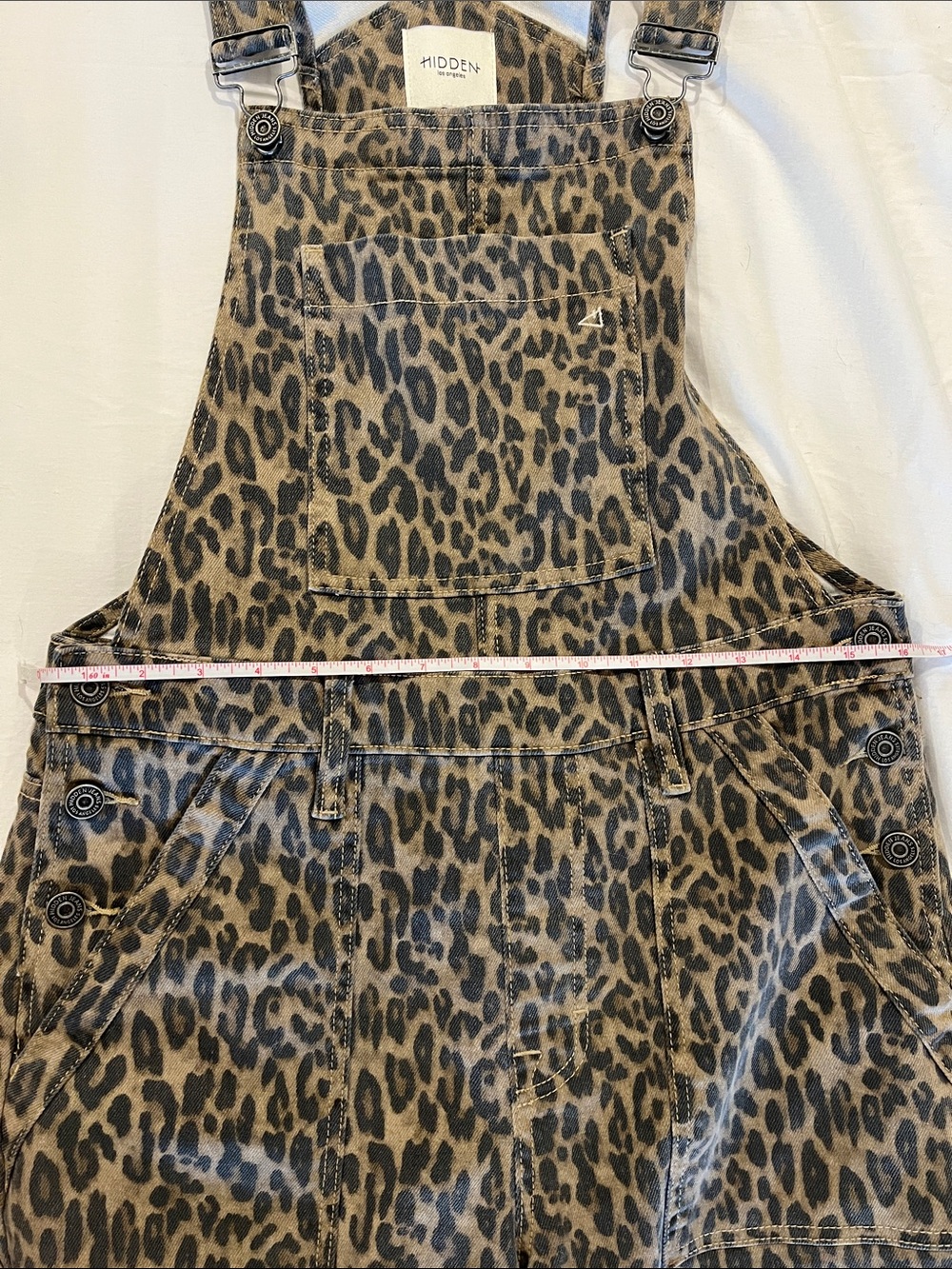 Hidden Jeans Leopard Wide-Leg Overalls - Picture 5 of 5